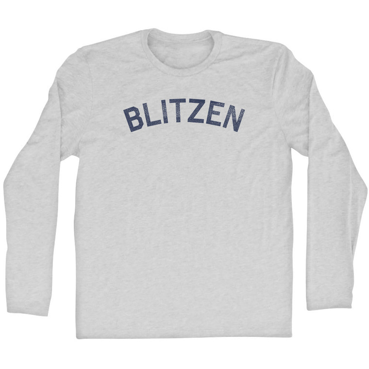 Blitzen Adult Cotton Long Sleeve T-shirt - Grey Heather