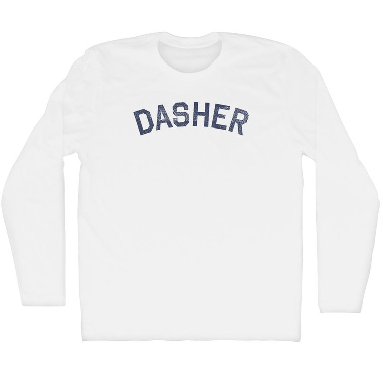 Dasher Adult Cotton Long Sleeve T-shirt - White