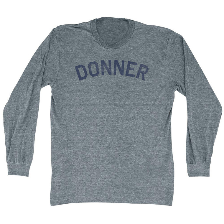 Donner Adult Tri-Blend Long Sleeve T-shirt - Athletic Grey