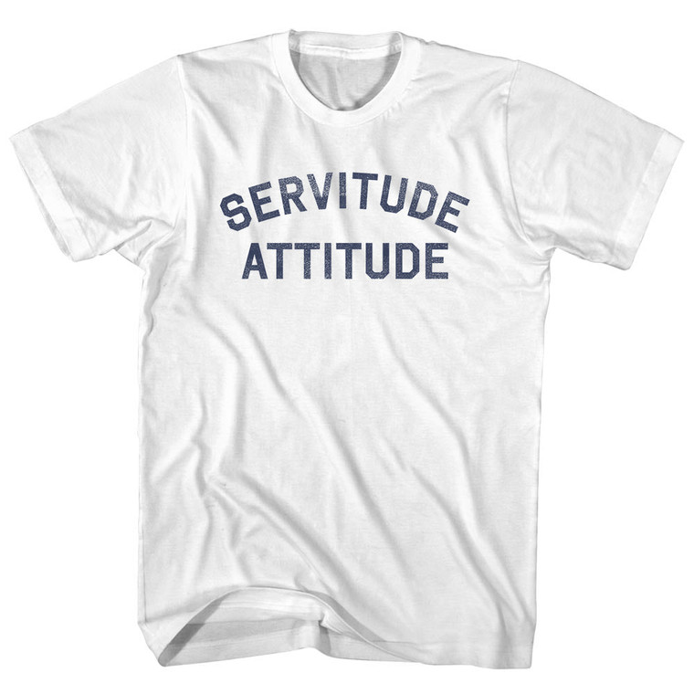 Servitude Attitude Womens Cotton Junior Cut T-Shirt - White