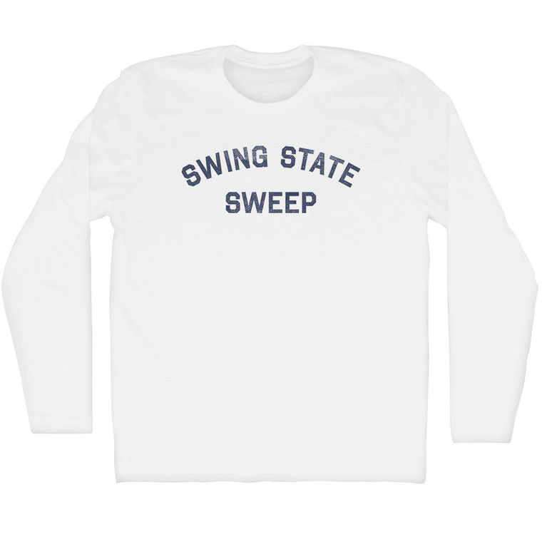 Swing State Sweep Adult Cotton Long Sleeve T-shirt - White