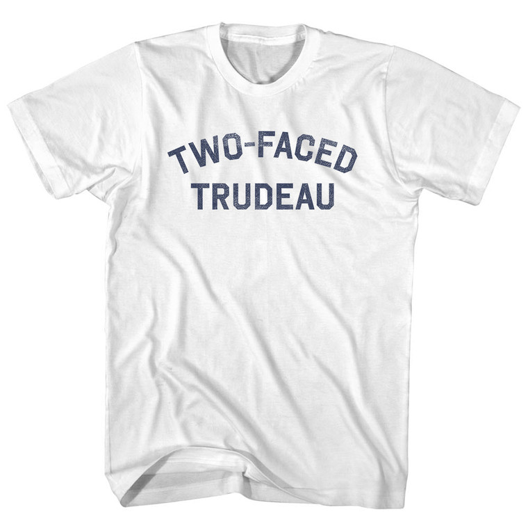 Two-Faced Trudeau Youth Cotton T-shirt - White