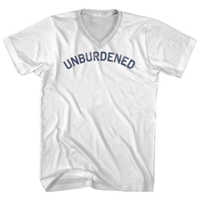 Unburdened Adult Cotton V-neck T-shirt - White