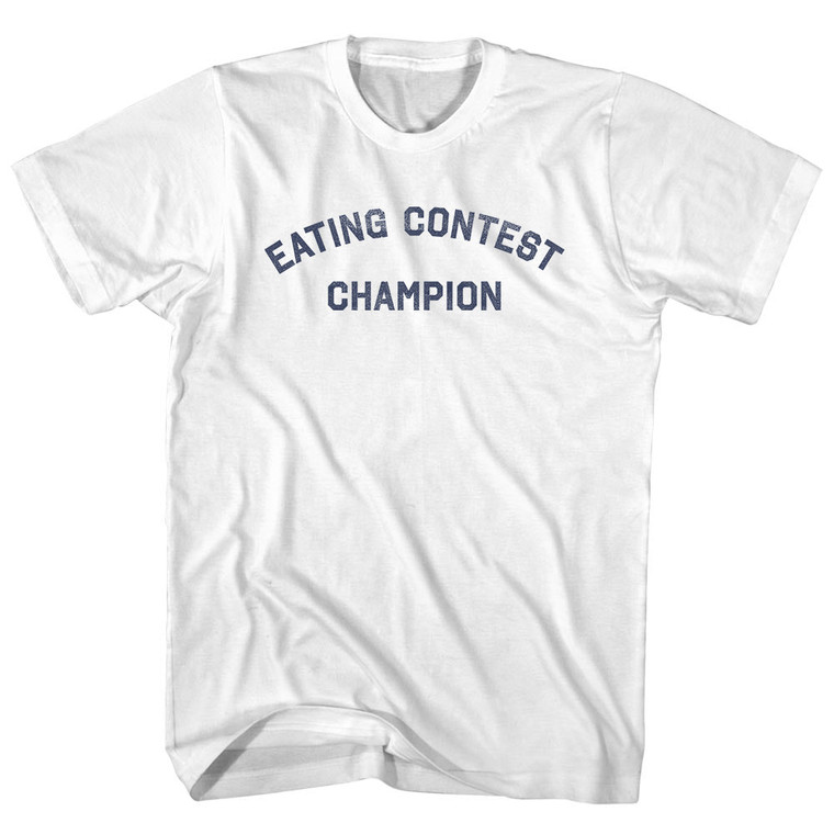 Eating Contest Champion Adult Cotton T-shirt - White
