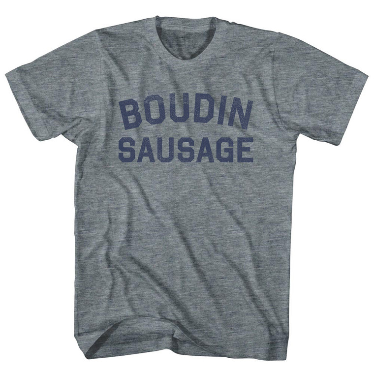 Boudin Sausage Adult Tri-Blend T-shirt - Athletic Grey