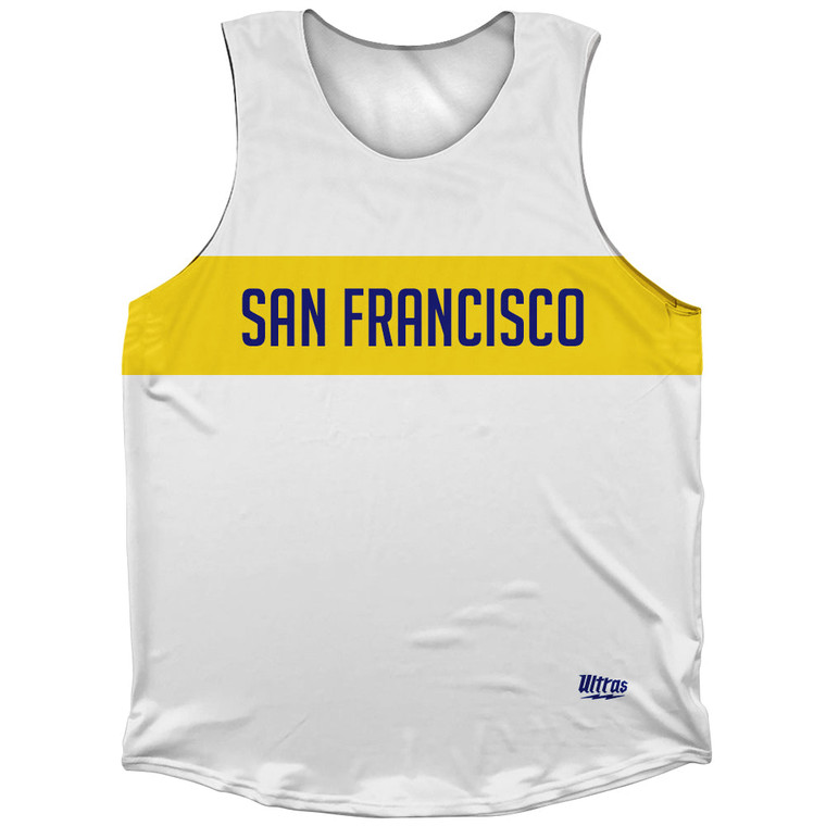 San Francisco Finish Line Athletic Tank Top - White and Yellow