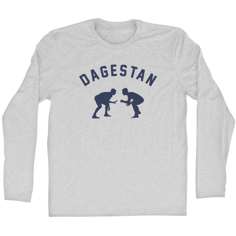 DAGESTAN Team Wrestling Adult Cotton Long Sleeve T-shirt - Grey Heather