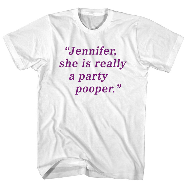 Jennifer, She Is Really A Party Pooper. - Purple Art Youth Cotton T-shirt - White