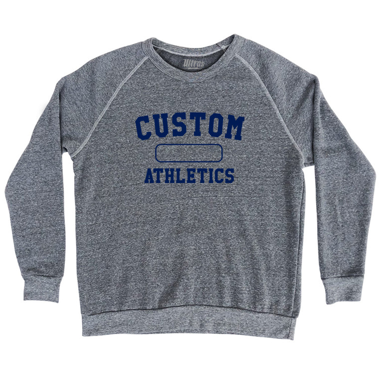 Custom Bubble The Athletics Adult Tri-Blend Sweatshirt - Athletic Grey