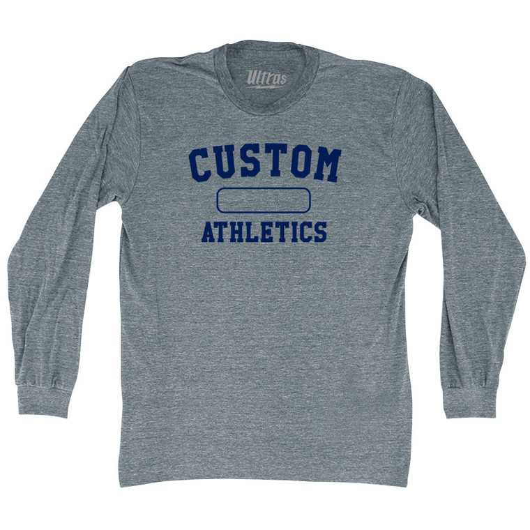 Custom Bubble The Athletics Adult Tri-Blend Long Sleeve T-shirt - Athletic Grey