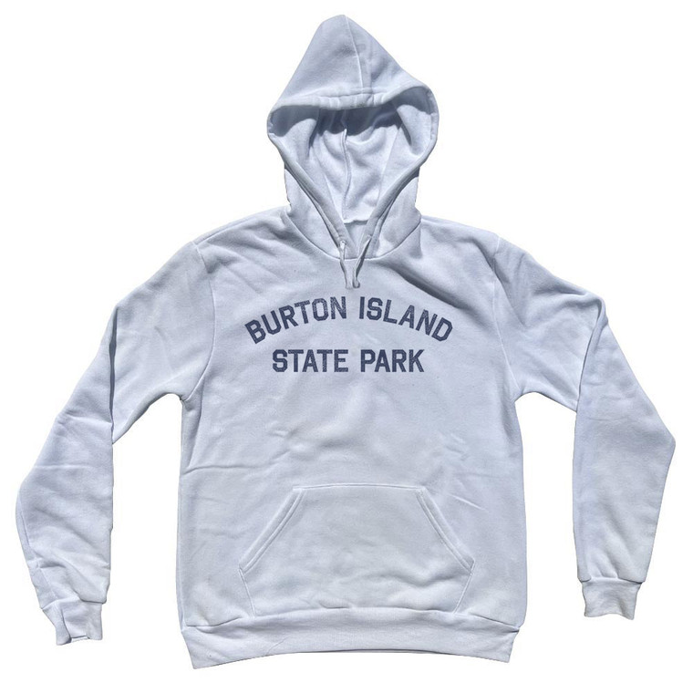 Burton Island State Park Adult Cotton Hoodie - White