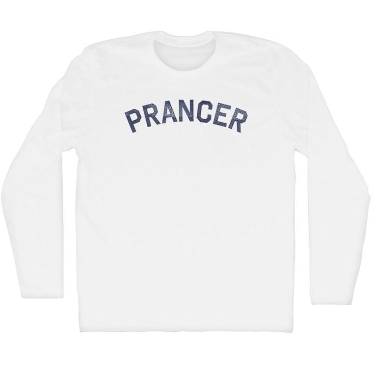 Prancer Adult Cotton Long Sleeve T-shirt - White