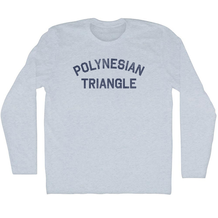 Polynesian Triangle Adult Tri-Blend Long Sleeve T-shirt - Athletic White