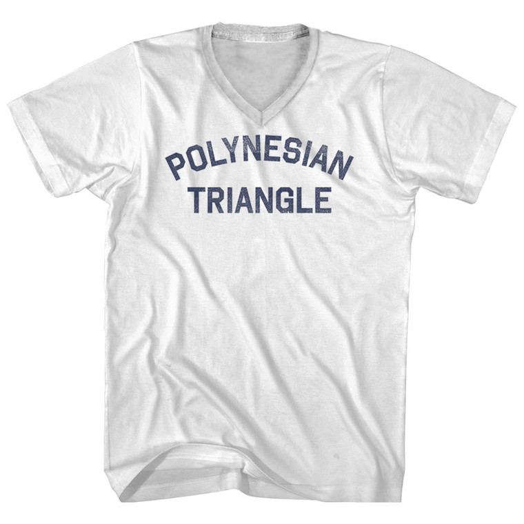 Polynesian Triangle Adult Cotton V-neck T-shirt - White