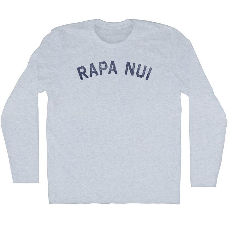 Rapa Nui Adult Tri-Blend Long Sleeve T-shirt - Athletic White