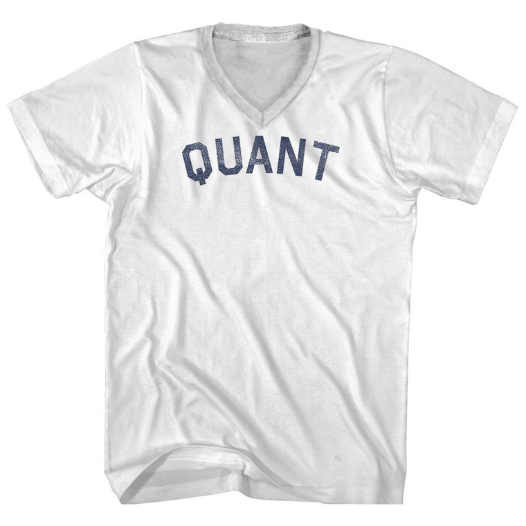 Quant Adult Cotton V-neck T-shirt - White