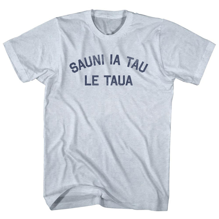 Sauni Ia Tau Le Taua Adult Tri-Blend T-shirt - Athletic White