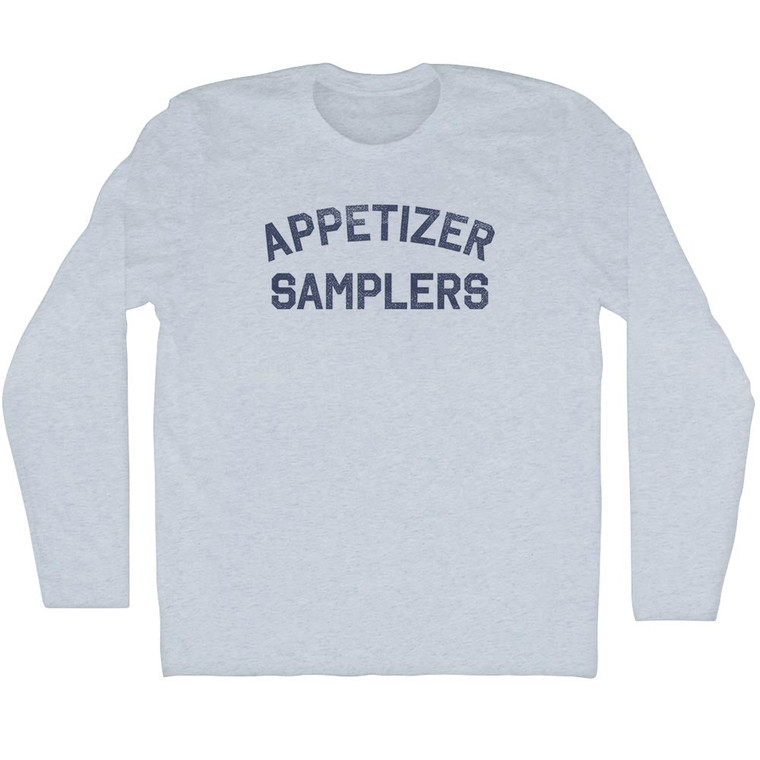 Appetizer Samplers Adult Tri-Blend Long Sleeve T-Shirt - Athletic White