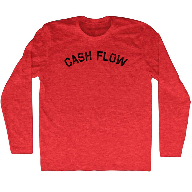 Cash Flow Adult Tri-Blend Long Sleeve T-Shirt - Athletic Red