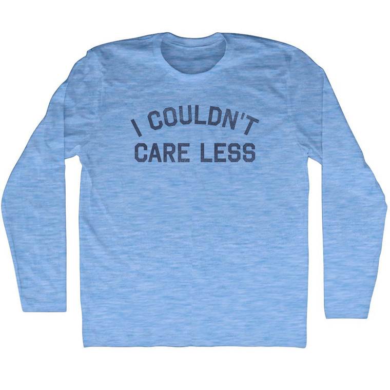 I Couldn't Care Less Adult Tri-Blend Long Sleeve T-Shirt - Athletic Blue