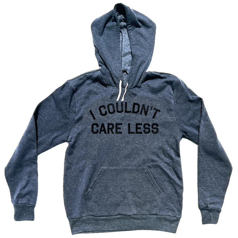 I Couldn't Care Less Tri-Blend Hoodie - Blue