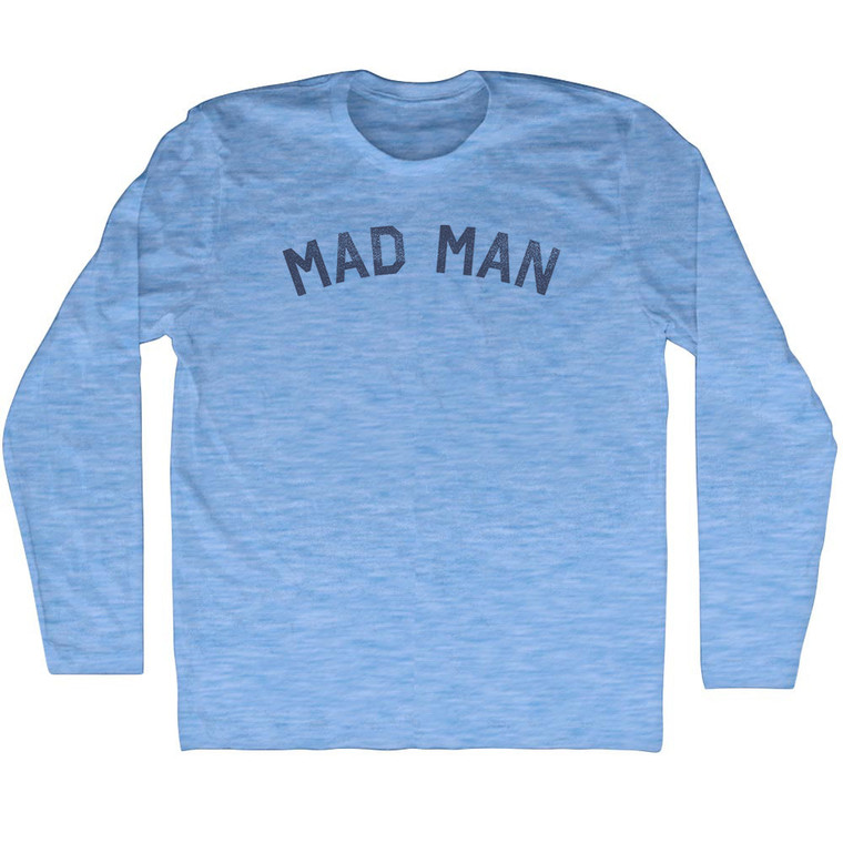 Mad Man Adult Tri-Blend Long Sleeve T-Shirt - Athletic Blue