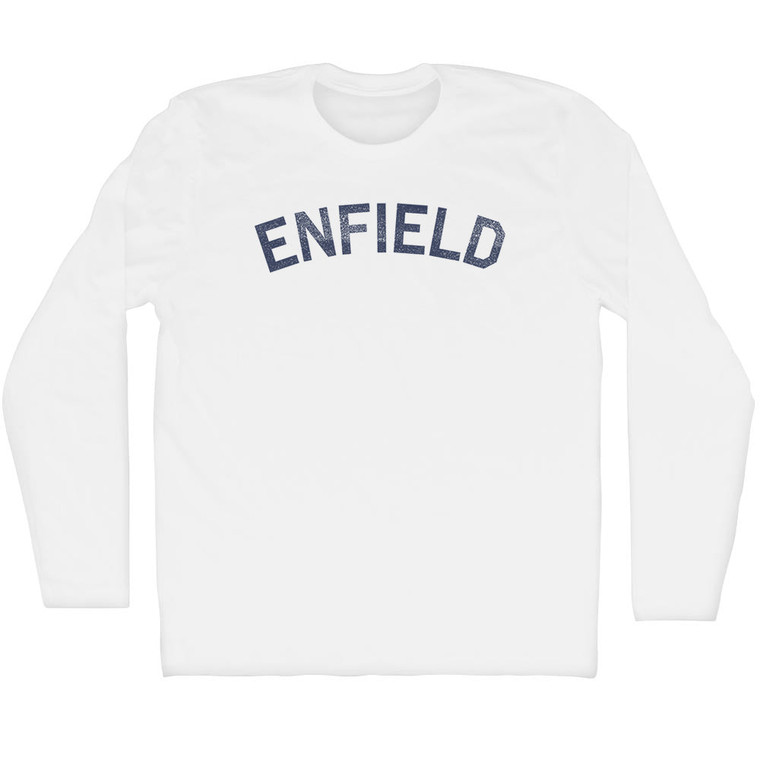 Enfield Adult Cotton Long Sleeve T-Shirt - White