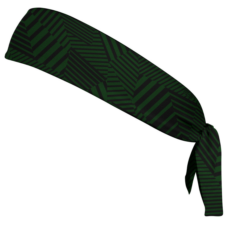 Multiple Lines Pattern Headband Made In USA - Green Forest and Black