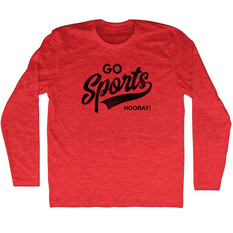 Go Sports Hooray Adult Tri-Blend Long Sleeve T-shirt - Athletic Red