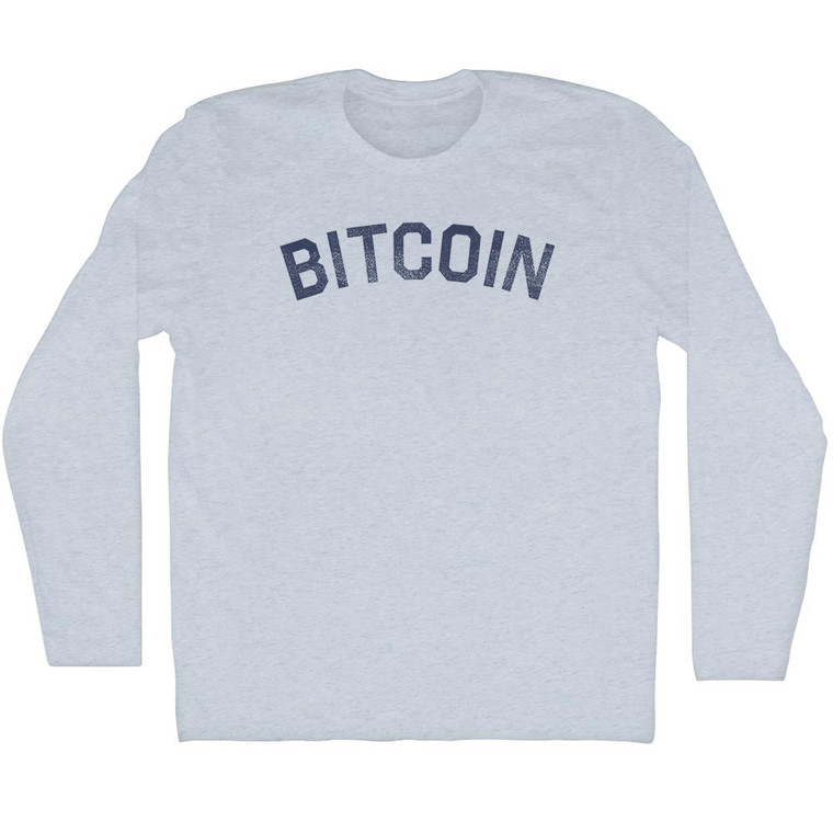 Bitcoin Adult Tri-Blend Long Sleeve T-shirt - Athletic White