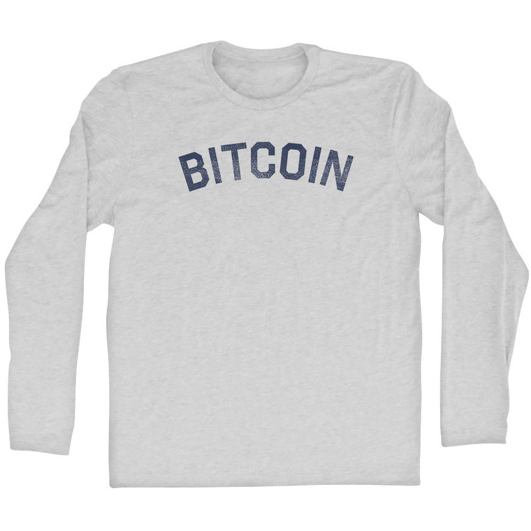 Bitcoin Adult Cotton Long Sleeve T-shirt - Grey Heather