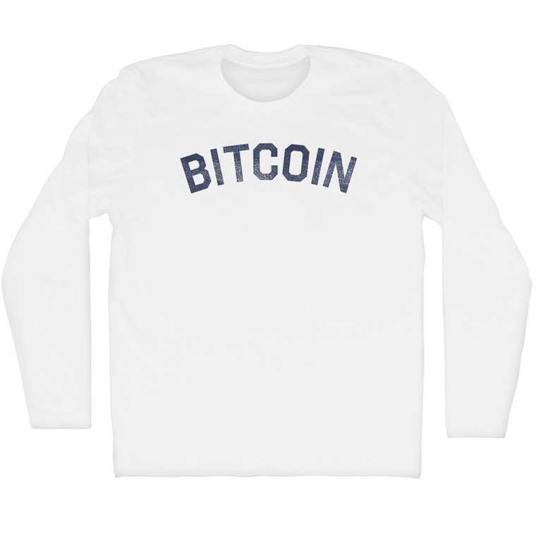 Bitcoin Adult Cotton Long Sleeve T-shirt - White
