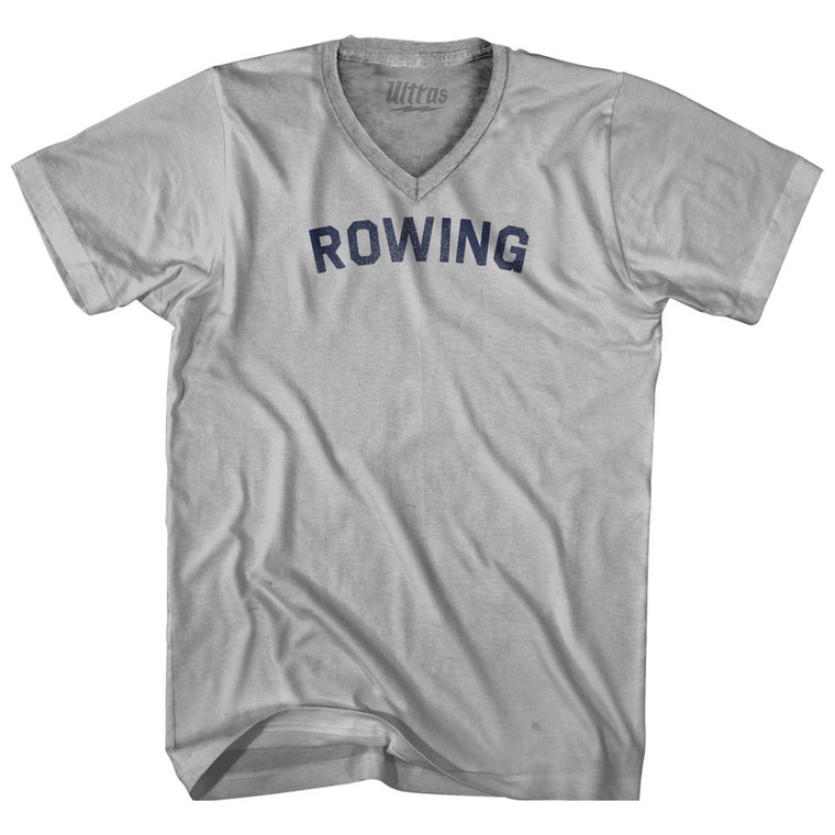 Rowing Adult Tri-Blend V-neck T-shirt - Cool Grey