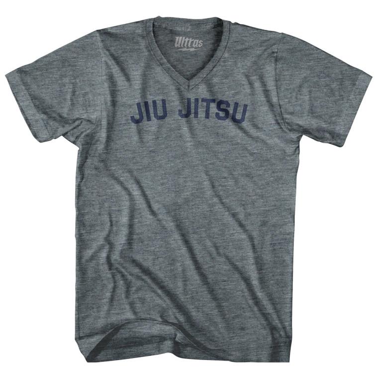 Jiu Jitsu  Adult Tri-Blend V-neck T-shirt - Athletic Grey