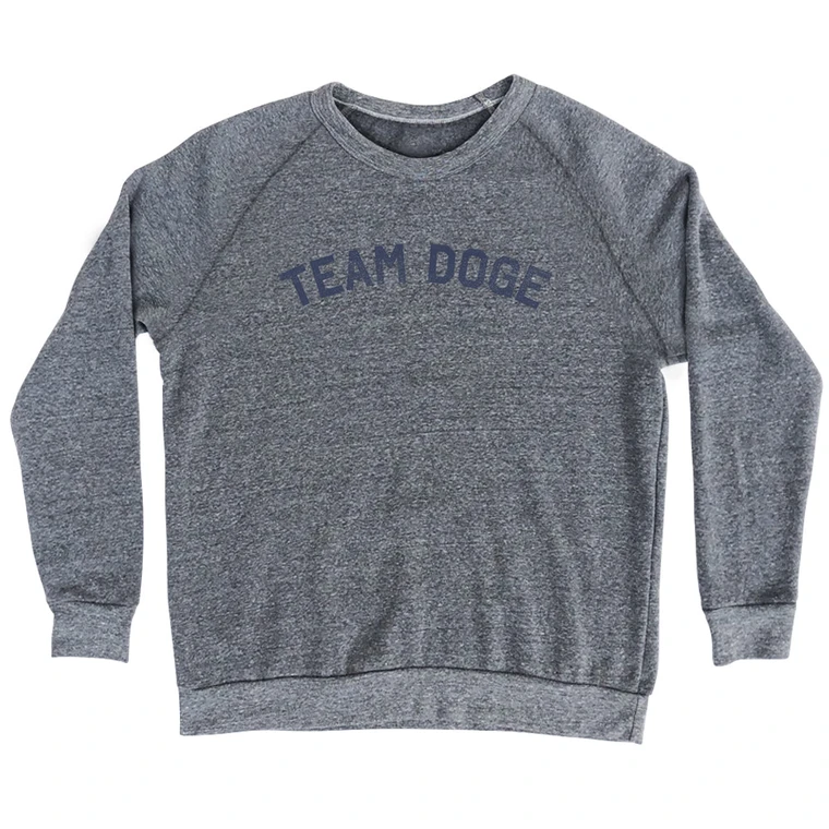 Team Doge Adult Tri-Blend Sweatshirt - Athletic Grey
