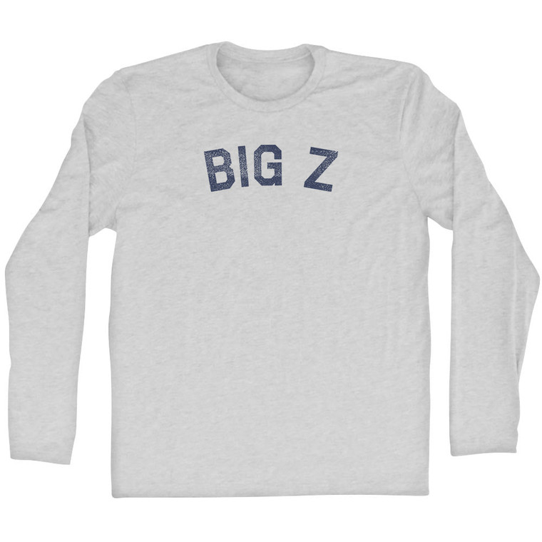 Big Z Adult Cotton Long Sleeve T-shirt - Grey Heather