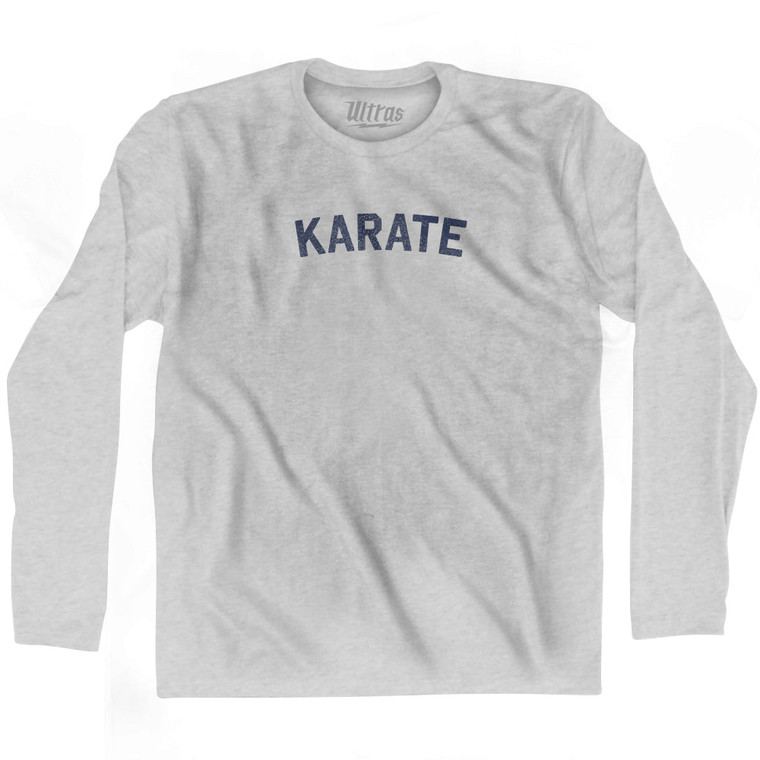 Karate Adult Cotton Long Sleeve T-shirt - Grey Heather