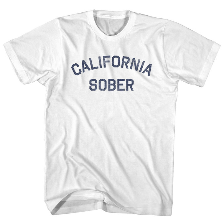 California Sober Womens Cotton Junior Cut T-Shirt - White