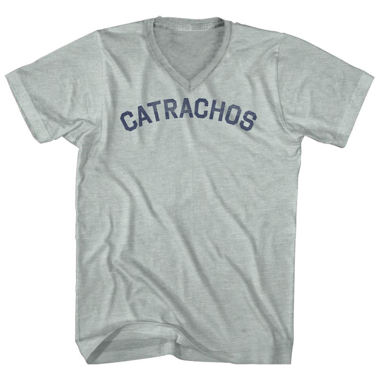 Catrachos Adult Tri-Blend V-neck T-shirt - Athletic Cool Grey