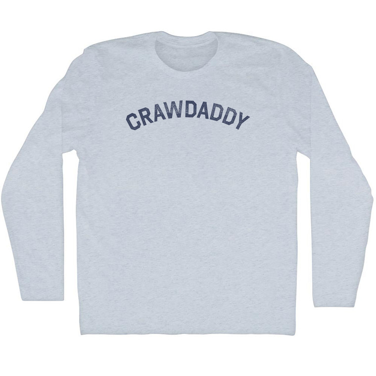 Crawdaddy Adult Tri-Blend Long Sleeve T-shirt - Athletic White