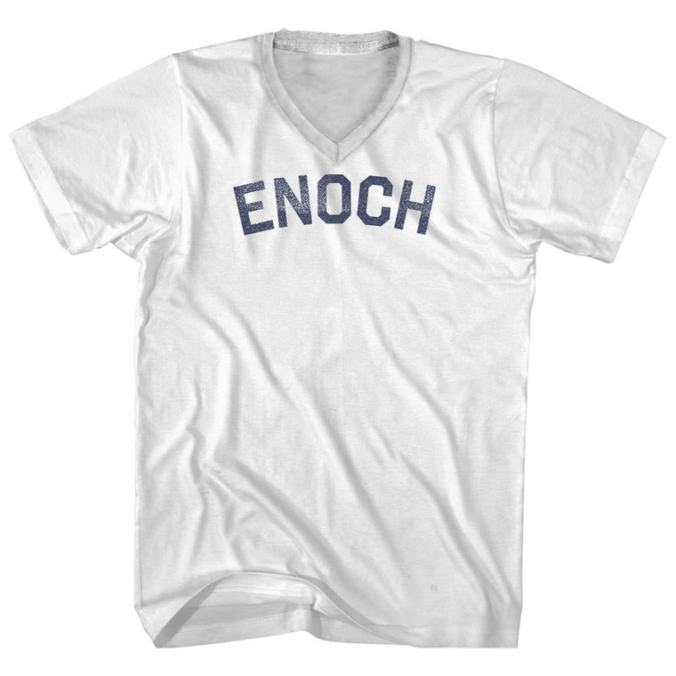 Enoch Adult Cotton V-neck T-shirt - White