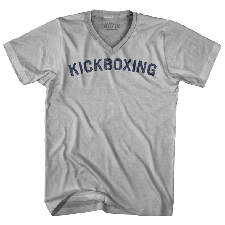 Kickboxing Adult Tri-Blend V-neck T-shirt - Cool Grey