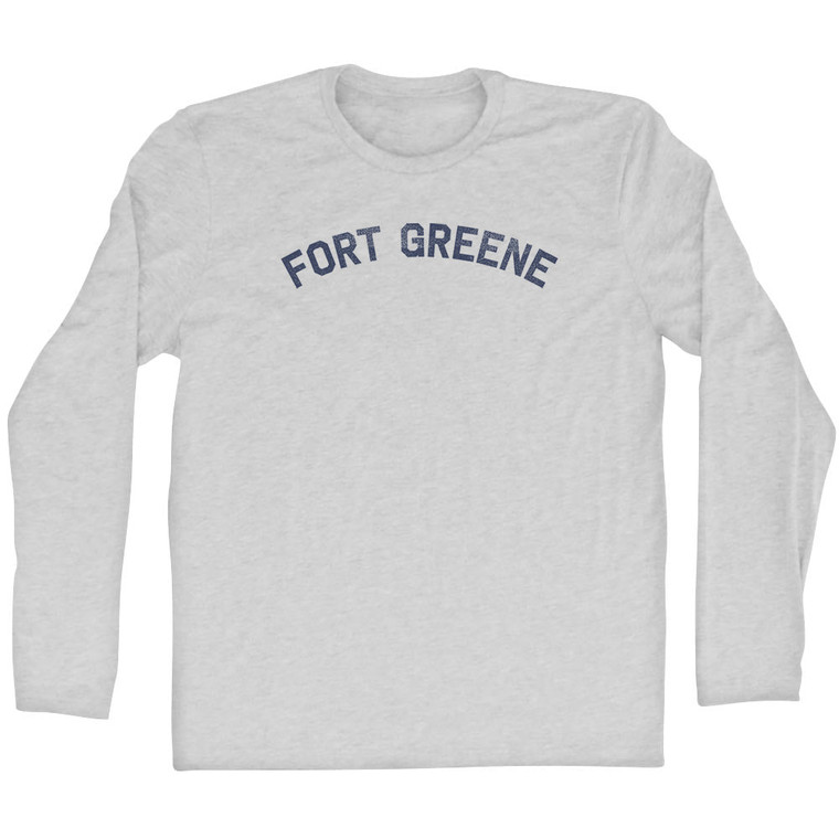 Fort Greene Adult Cotton Long Sleeve T-shirt - Grey Heather