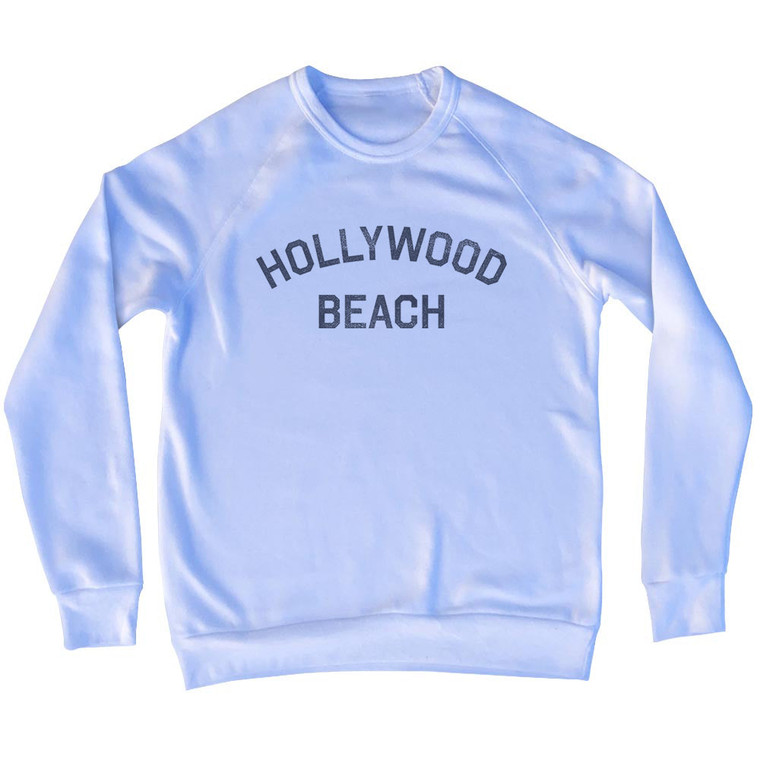 Hollywood Beach Adult Tri-Blend Sweatshirt - White
