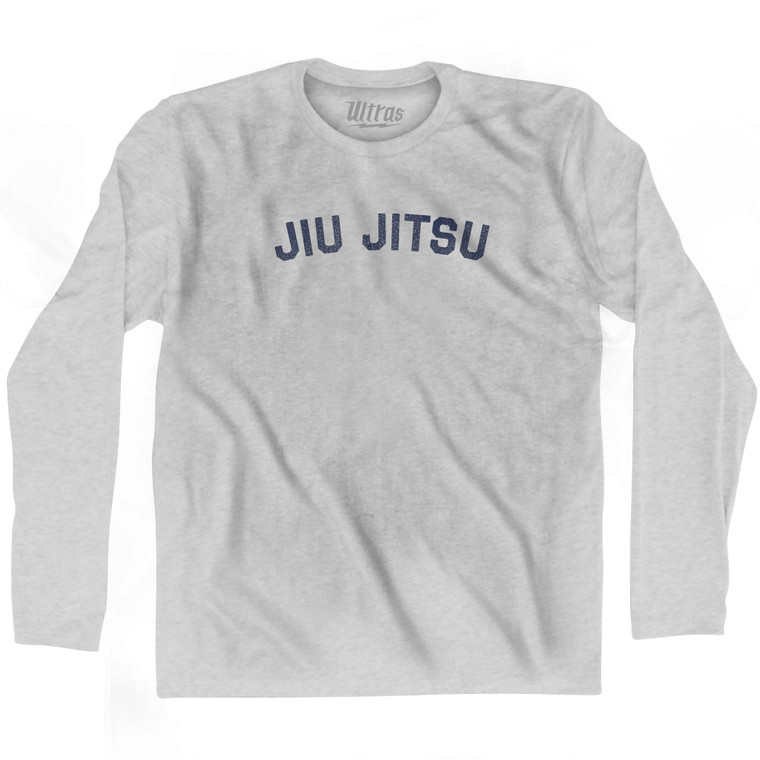 Jiu Jitsu  Adult Cotton Long Sleeve T-shirt - Grey Heather