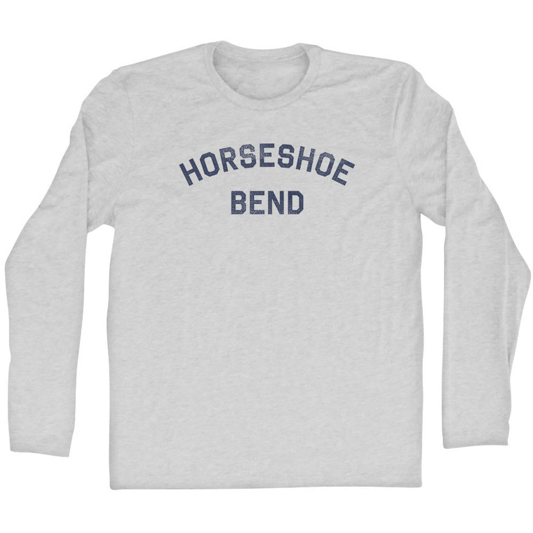 Horseshoe Bend Adult Cotton Long Sleeve T-shirt - Grey Heather