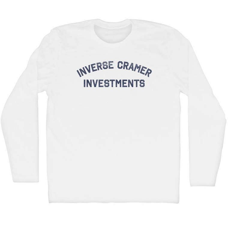 Inverse Cramer Investments Adult Cotton Long Sleeve T-shirt - White