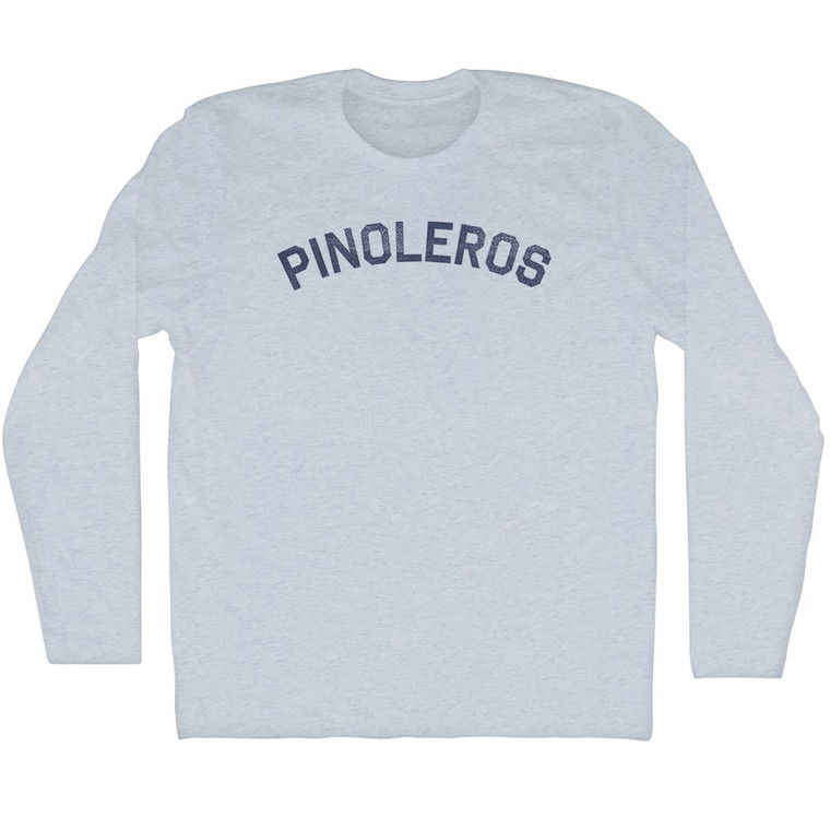 Pinoleros Adult Tri-Blend Long Sleeve T-shirt - Athletic White