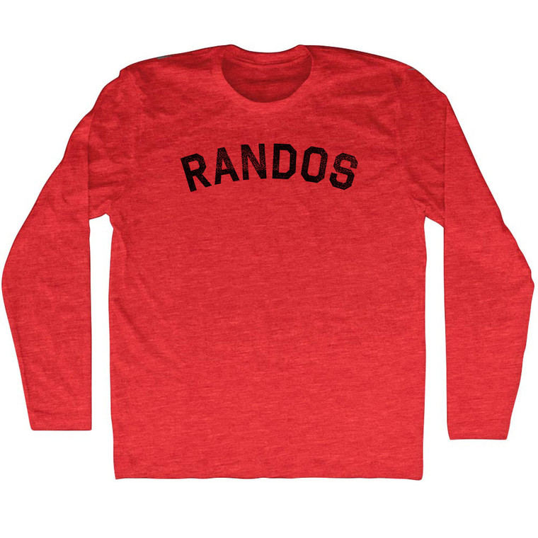 RANDOS Adult Tri-Blend Long Sleeve T-shirt - Athletic Red