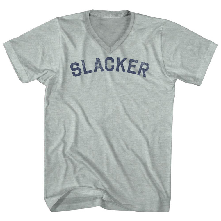 Slacker Adult Tri-Blend V-neck T-shirt - Athletic Cool Grey